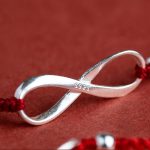 Buddhastoneshop 925 Sterling Silver Endless Knot Protection Luck Red String Bracelet Anklet