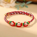 Buddha Stones Colorful Rope Zongzi Pattern Luck Handmade Child Adult Bracelet Bracelet BS Colorful Rope-Three Zongzi(Red)(Wrist Circumference 12-20cm)