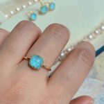 Buddha Stones 925 Sterling Silver Plated Gold Turquoise Protection Ring Earrings Necklace Pendant Set Bracelet Necklaces & Pendants BS 32