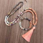 108 Mala Beads Fluorite Black Glitter Stone Protection Tassel Bracelet (Extra 30% Off | USE CODE: FS30) Mala Bracelet BS 5