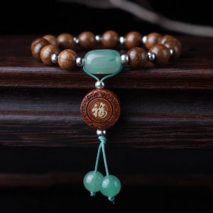 Buddha Stones Abelia Biflora Wood Happiness Protection Bracelet Bracelet BS Abelia Biflora Wood