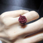 Buddha Stones Garnet Cinnabar Lucky Bead PiXiu Om Mani Padme Hum Rose Protection Ring Ring BS 18
