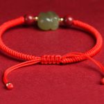 Year of the Rabbit Hetian Jade Bunny Cinnabar Beaded Abundance String Bracelet Bracelet BS 6