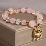 Buddha Stones Natural Pink Crystal Soothing Protection Bracelet Bracelet BS 2