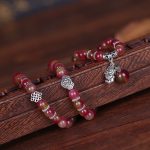 Buddha Stones Natural Watermelon Tourmaline PiXiu Elephant Positive Triple Wrap Bracelet Bracelet BS 5