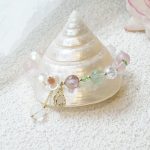 Buddha Stones Strawberry Quartz Rutilated Quartz Fluorite Flower Healing Bracelet Bracelet BS 27