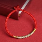 Buddha Stones 925 Sterling Silver Luck Strength Red String Protection Braid Bracelet Bracelet BS Common Buckle 20cm