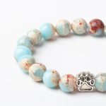 Indian Agate Green Agate Dog Paw Positive Calm Bracelet Bracelet BS 23