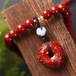 Buddha Stones Tibetan Cinnabar Peace Buckle Triple Wrap Blessing Bracelet Mala Mala Bracelet BS 3