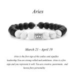 Buddha Stones 12 Constellations of the Zodiac Natural Frosted Stone White Turquoise Bead Fortune Bracelet Bracelet BS Aries
