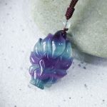Buddha Stones Natural Fluorite Gold Sheen Obsidian Fox Pendant Protection Necklace Necklaces & Pendants BS 3
