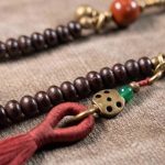 Buddha Stones 108 Mala Beads Natural Tibet Purple Bodhi Seed Auspiciousness Bracelet Mala Bracelet BS 3