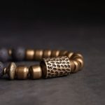 Buddha Stones Lava Rock Stone Rainbow Obsidian Copper Support Healing Bracelet Bracelet BS 4