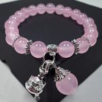 Buddha Stones Vintage Crystal Chalcedony Stone Energy Beaded Bell Charm Bracelet Bracelet BS 8