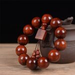 Buddha Stones Tibetan Small Leaf Red Sandalwood Relaxation Bracelet Bracelet BS 5