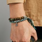 Buddha Stones 925 Sterling Silver Green Sandalwood Bodhi Seed Handmade Positive Bracelet Bracelet BS 4