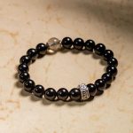 Buddha Stones Chinese Zodiac Natal Buddha 925 Sterling Silver Black Obsidian Moonstone Strength Bracelet Bracelet BS 7