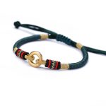Buddha Stones FengShui Lucky Red String Couple Bracelet Bracelet BS Green (Bracelet Size 14+10cm)