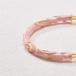 Buddha Stones Sun Stone Golden Silk Jade Lily of the Valley Charm Positive Bracelet Bangle Bracelet Bangle BS 6