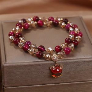 Buddha Stones Red Tiger Eye Fox Protection Double Wrap Bracelet Bracelet BS Red Tiger Eye(Protection♥Balance)