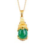 Buddha Stones Natural Jade PiXiu Balance Necklace Necklace BS main