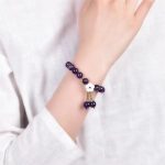 Buddha Stones Natural Amethyst Crystal Flower Spiritual Healing Bracelet Bracelet BS 2