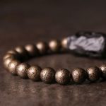 Buddha Stones Tibet Ebony Wood Copper Peace Balance Beaded Bracelet Bracelet BS 3