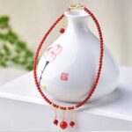 Buddha Stones Red Agate Confidence Calm Anklet Anklet BS 1