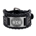 Buddha Stones Lucky Tree Of Life Balance Leather Bracelet Bracelet BS Silvery