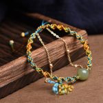 Buddha Stones Handmade Colorful Rope Luck Jade Bead Abundance Double Layer Bracelet Bracelet BS 1