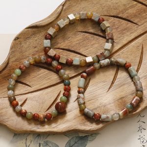 Buddha Stones Natural Stone Sea Sediment Jasper Agate Protection Bracelet Bracelet BS main