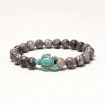 Buddha Stones Natural Stone Sea Turtle Turquoise Blessing Bracelet Bracelet BS Picasso Jasper