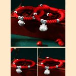 Buddha Stones 925 Sterling Silver Handmade Fu Character Lucky Money Bag Chinese Lock Charm Bell Lotus Copper Coin King Kong Knot Braided Kids Bracelet Bracelet BS 19