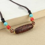 Buddha Stones Tibetan Nine-Eye Dzi Bead Three-eyed Dzi Bead Protection String Necklaces Pendant Necklaces & Pendants BS 10