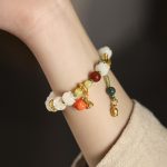 Buddha Stones Natural Bodhi Seed Lotus Pumpkin Bead Peace Harmony Bracelet Bracelet BS Bodhi Seed Butterfly Lotus Beads 8*10mm 14-15cm