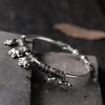Buddha Stones 925 Sterling Silver Elephant Strength Bracelet Bangle Bracelet Bangle BS 3