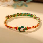 Buddha Stones Colorful Rope Zongzi Pattern Luck Handmade Child Adult Bracelet Bracelet BS Golden Colorful Rope-Single Zongzi(Green)(Wrist Circumference 12-20cm)