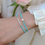 Buddha Stones Turquoise Red Agate Pearl Small Beaded Protection Bracelet Bracelet BS 13