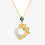 Buddha Stones Year Of The Dragon 925 Sterling Silver Hetian White Jade Peace Buckle Auspicious Clouds Success Necklace Pendant Necklaces & Pendants BS 1