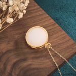 Buddha Stones White Jade Koi Fish Lotus Blessing Necklace Pendant Necklaces & Pendants BS 3