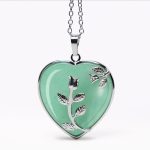 Buddha Stones Natural Healing Crystals Heart Pendant Necklaces Necklaces & Pendants BS Green Aventurine