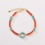 Buddha Stones 925 Sterling Silver Natural Red Agate Jade Peace Buckle Confidence Bracelet Bracelet BS Red Agate 14-18cm