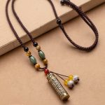Buddhastoneshop Tibet Om Mani Padme Hum Agate Shurangama Sutra Protection Necklace Pendant Necklaces & Pendants BS 13