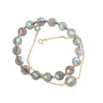 Buddha Stones 14k Gold Plated Natural Moonstone Healing Love Bracelet Bracelet BS 4