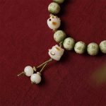 Buddha Stones Green Bodhi Seed Cat Paw Om Mani Padme Hum Engraved Wisdom Bracelet Bracelet BS 4