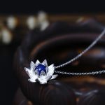 Buddha Stones 925 Sterling Silver Lazurite Lotus Flower Self Care Necklace Pendant Necklaces & Pendants BS 8