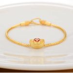 Buddha Stones Tibetan 18K Gold Om Mani Padme Hum Lucky Koi Fish Fu Character Ingot Copper Coin Peace Bracelet Bracelet BS Gold Ingot