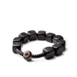 Buddha Stones Tibetan Ebony Wood Dzi Bead Strength Bracelet Bracelet BS 12