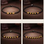 Buddha Stones 999 Gold Beads Luck King Kong Knot Handmade Braided Protection Bracelet Bracelet BS 23