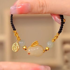 Year of the Rabbit Red Agate Jade Bunny Confidence String Bracelet Bracelet BS Jade(Prosperity♥Abundance)